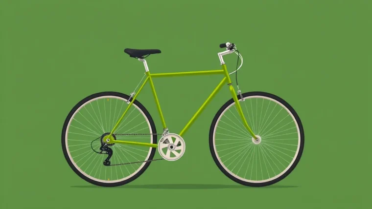 Side-on illustration of a bicycle frame